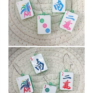 Mahjong Wine Charms | CRAK DOT BAM | Multiple Designs, Colors, & Quantities Available 4pc | Set 2