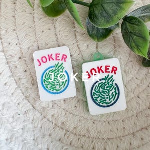 Mahjong Tile Drop Earrings | Preppy Grand Millennial Accessories | Lightweight Jewelry | Multiple Colors Available image 11