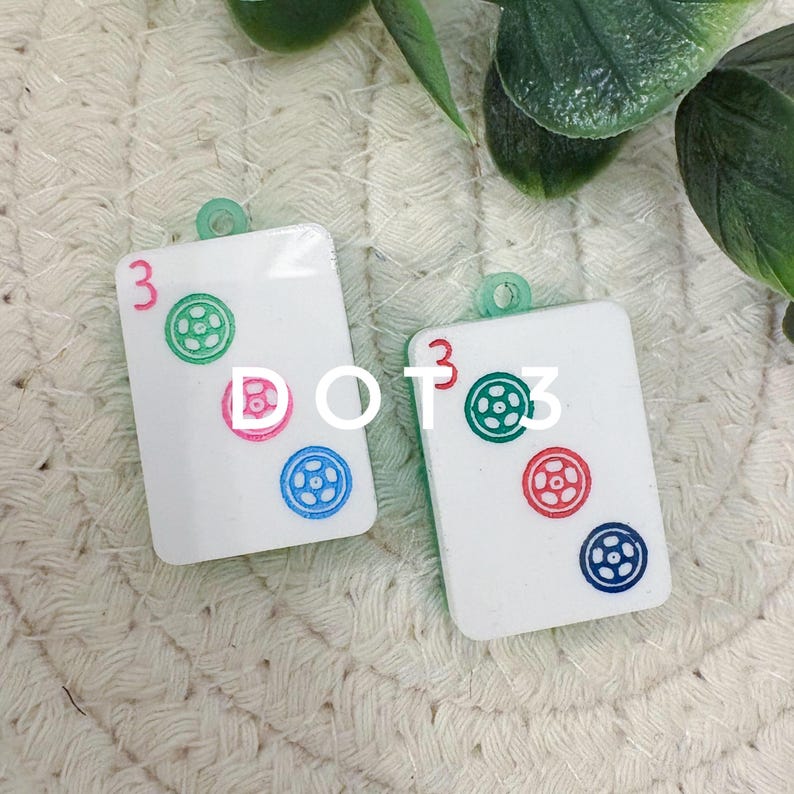 Mahjong Tile Drop Earrings | Preppy Grand Millennial Accessories | Lightweight Jewelry | Multiple Colors Available image 5