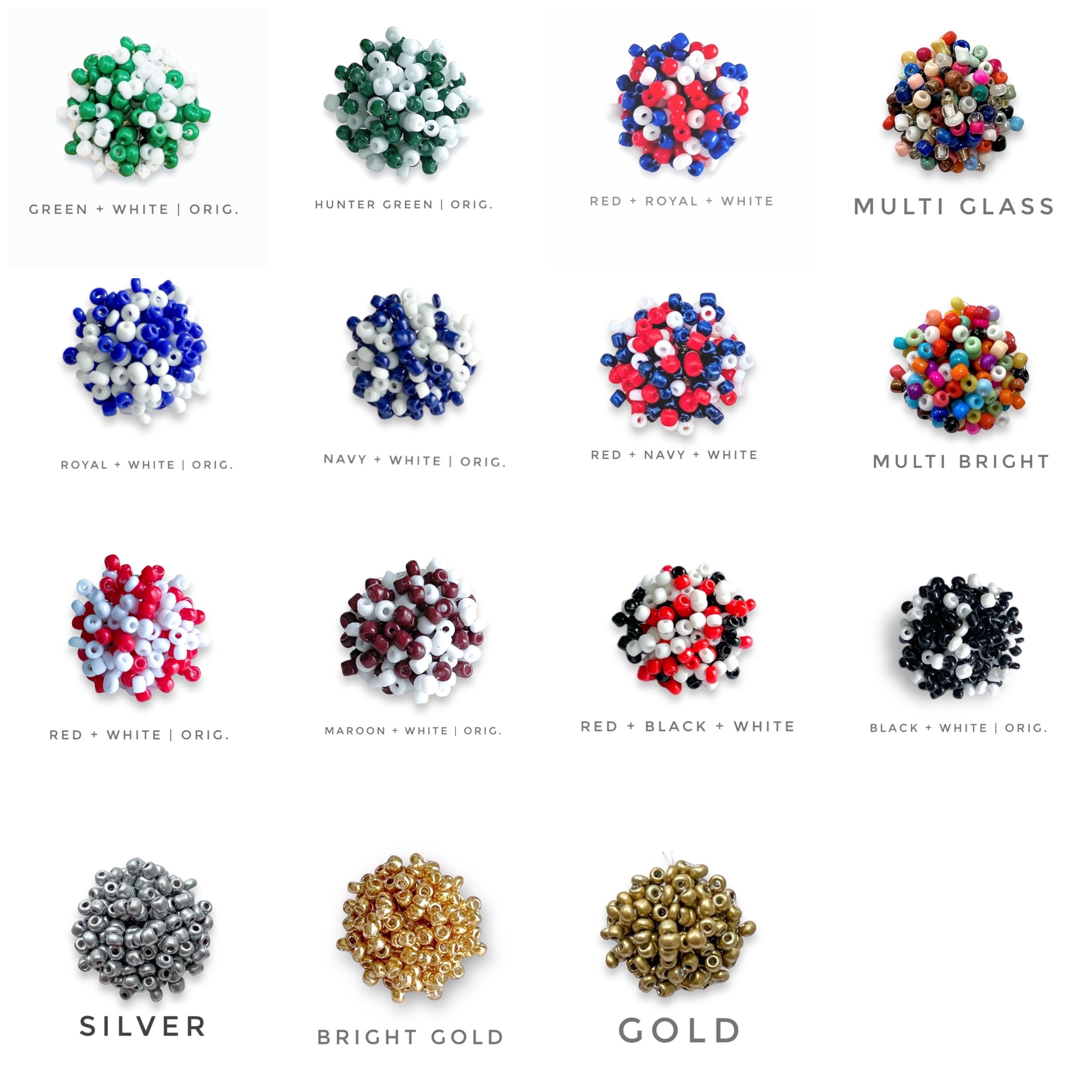 Script Spirit Earrings | Cheer Seed Bead Pom | School Colors | Team Game Day Mix & Match | Custom | High College Sports | Mascot | Player #