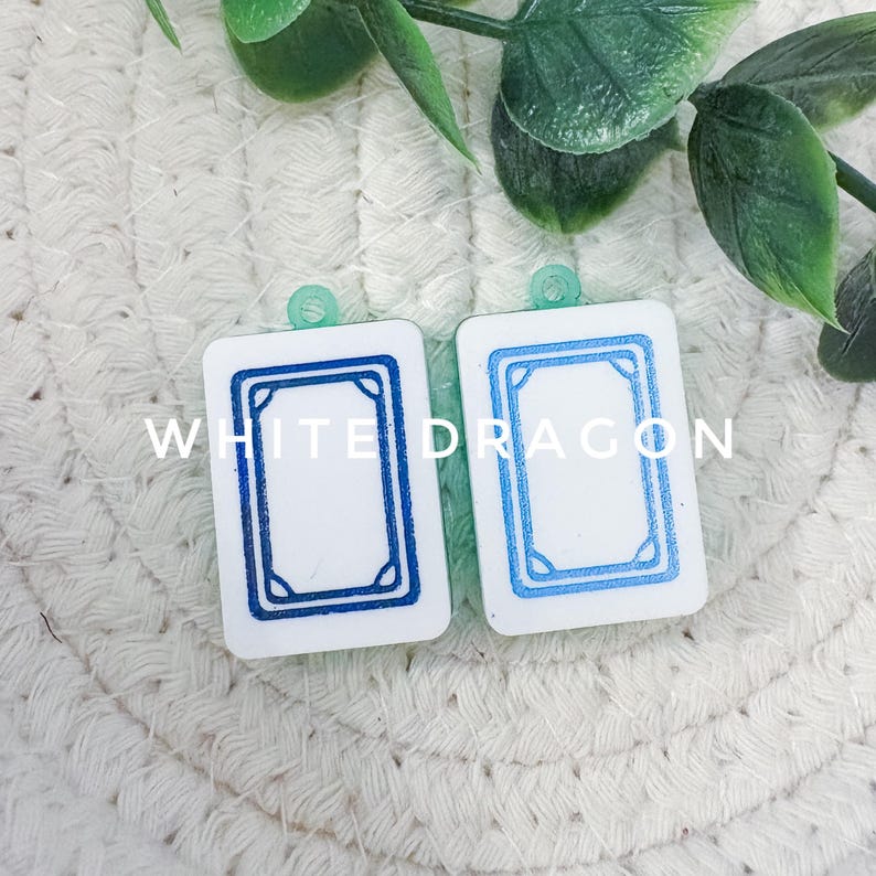 Mahjong Tile Drop Earrings | Preppy Grand Millennial Accessories | Lightweight Jewelry | Multiple Colors Available image 6