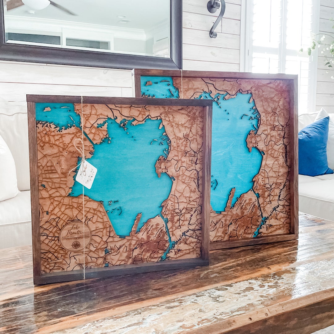 Framed Wood Map Laser engraved - Il 1080xN.5076196027 930g