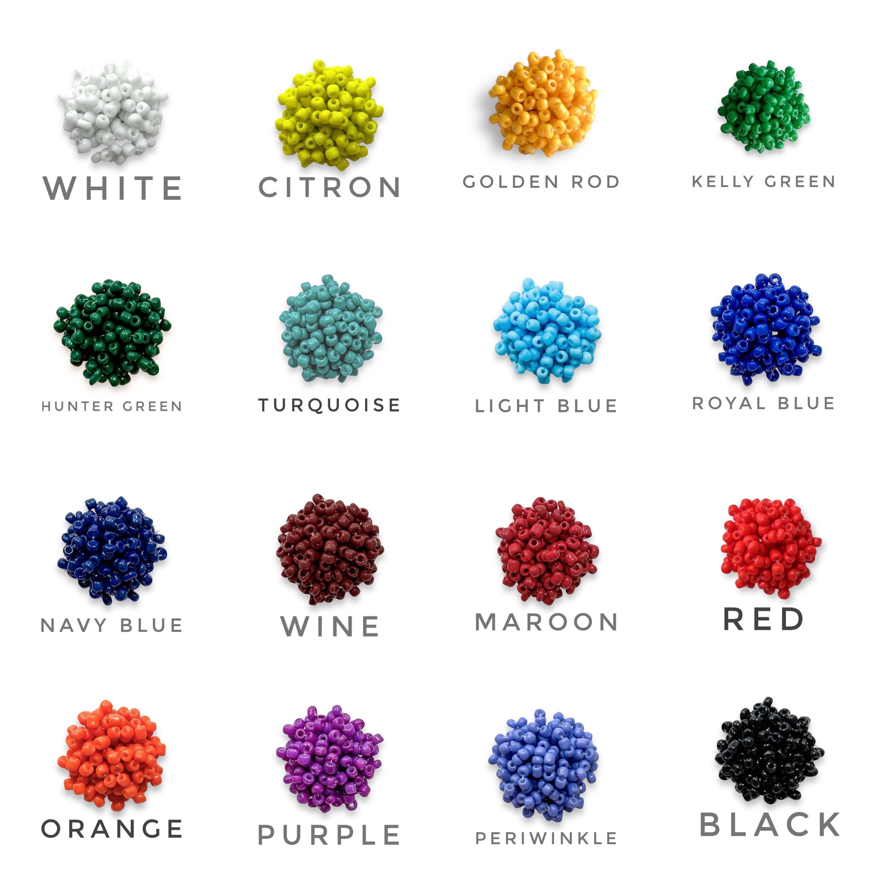 Script Spirit Earrings | Cheer Seed Bead Pom | School Colors | Team Game Day Mix & Match | Custom | High College Sports | Mascot | Player #