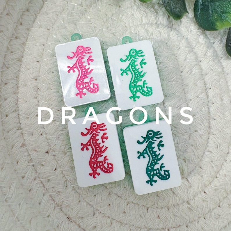 Mahjong Tile Drop Earrings | Preppy Grand Millennial Accessories | Lightweight Jewelry | Multiple Colors Available image 10