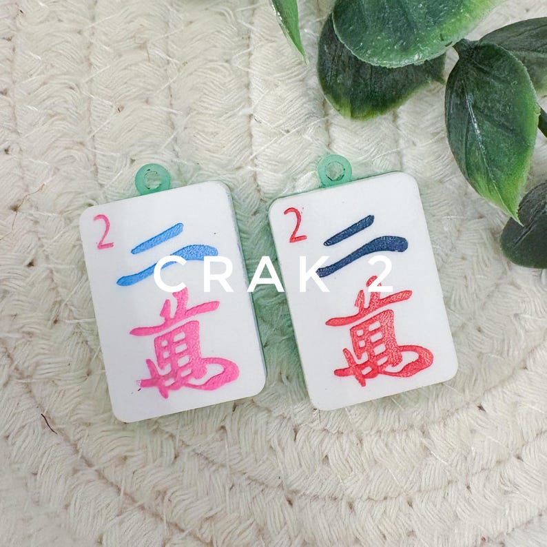 Mahjong Tile Drop Earrings | Preppy Grand Millennial Accessories | Lightweight Jewelry | Multiple Colors Available image 12