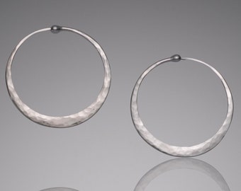 Extra Small 1 inch Silver Hoop Earrings • Simple Minimalist Sterling Silver Hoops • Elegant Continuous Hoop Earrings • Mostly Sweet Jewelry