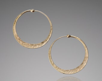 Extra Small 1 inch 14k Gold Hoop Earrings • Solid Yellow Gold Earrings for a Bride on Her Wedding Day • Simple Elegant Gold Earrings