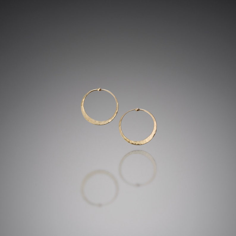 Tiny .75 Inch 14k Gold Hoops Delicate Solid Gold Hoop Etsy