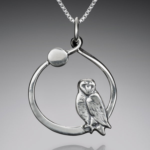 Owl In A Moon Pendant