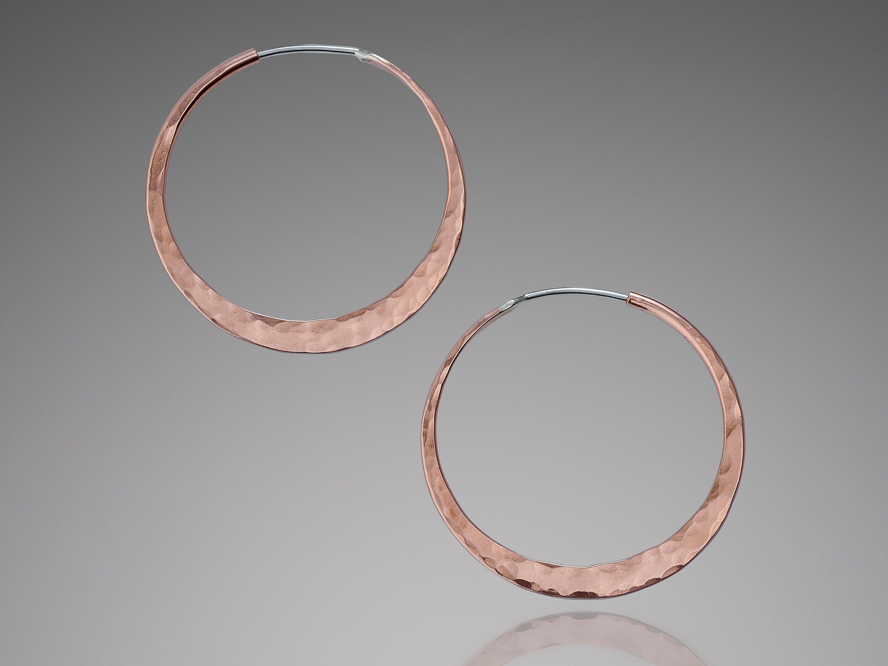 1.25 inch Small Copper Hoop Earrings • Modern Trendy Look • Versatile Loops • Comfortable Daily Wear • Unique Handcrafted Design