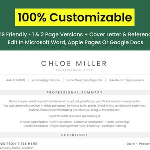 Professionellt ATS-CV | Lättredigerbart CV för Word, Google Docs, Apple Pages