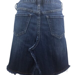 Women's Size 4 Jean Skirt Distressed Denim Jean Skirt Frayed Hem Button Fly Skirt Unique Skirt From Boyfriend Jeans Free Shipping image 2