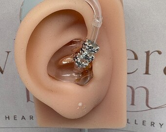 Silver Floral Hearing Aid Charm | Elegant Hearing Accessory