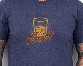 Camiseta con vaso de whisky, camiseta con whisky, ropa para beber, camiseta unisex, regalo para amantes del whisky, camiseta con bourbon