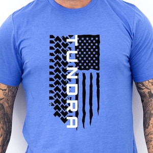 T-shirt met band loopvlak Amerikaanse vlag - Distressed Graphic T-shirt, pasvorm uniseks - Custom Vehicle Pride-shirt voor Truck Lovers & Overlanders
