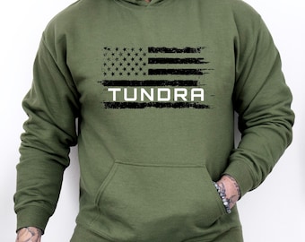 Sudadera con capucha Toyota Tundra / Sudadera Tundra con la bandera estadounidense / Regalo para el dueño de una Tundra / Sudadera patriótica para amantes de las camionetas / Regalo para él