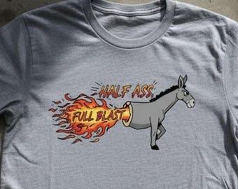 Camiseta divertida de burro para hombre, camiseta de medio culo a tope para mecánico, regalo para él, camiseta con humor de garaje para chico de coches, camiseta gráfica para trabajador de tienda