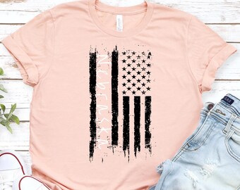 Camiseta con la bandera estadounidense de Nebraska: camiseta con gráficos desgastados, ajuste unisex: camiseta con orgullo estatal personalizada