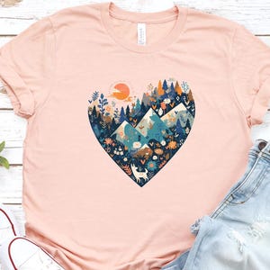 Mountains at Heart Shirt, Travel and Adventure Shirt, Hiking Shirt, Camping Shirt, Desert Shirt, Explore Shirt, Mountain Shirt