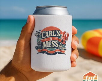 Summer House "Carl's a Mess" Can Cooler Drink Sleeve, Bold Pop Culture Fan Favorite Accessory, KOO-SDRA-00063-WH