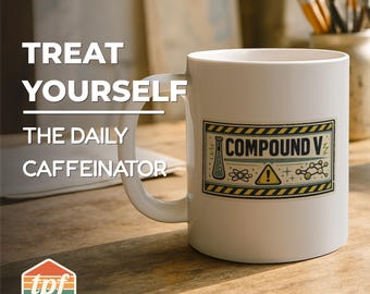 The Boys Inspired "Compound V" Hazard Label Coffee Mug, Sci-Fi Warning Label Experiment Ceramic Mug for Fans Collectors, MUG-SDRA-00069-WH