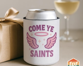Secret Lives of Mormon Wives "Come Ye Saints" Can Cooler - Hymn Meets Reality TV Statement Sleeve, Bold Pop Culture, SDRA-00028-WH