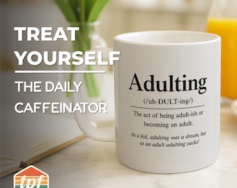 Mug sarcastique de style dictionnaire « adulte », Mug en céramique pour amateurs de café et de thé, cadeau unique pour amis ou pour soi-même, MUG-SDRA-00090-WH