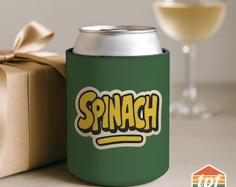 Popeye-Style "Spinach" Inspired Can Cooler, Pop Culture Beer Cozy, Drink Sleeve, Fan Cartoon Gift for Beer Lovers, KOO-SDRA-00034-GN