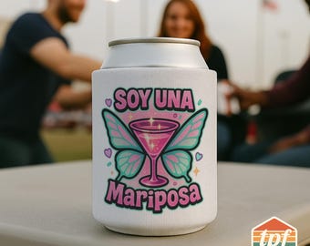 VPR's "Soy Una Mariposa" Can Cooler - Vanderpump Rules Beer Can Cooler Celebrating Kristen Doute's Iconic Quote, SDRA-00026-WH