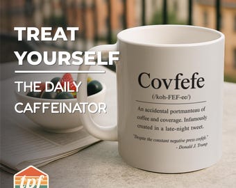 Tasse à café de style dictionnaire « Covfefe » inspirée de Trump, tasse en céramique pour café et thé, cadeau unique pour des amis ou pour soi-même, MUG-SDRA-00088-WH
