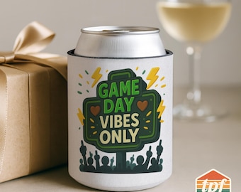 Game Day Vibes Only Can Cooler, Football Party Drink Sleeve, For Him, For Her, GME-00015-WH