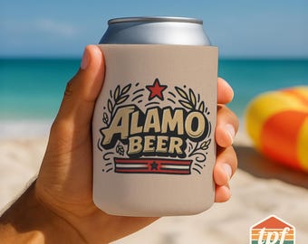 King of The Hill "Alamo" Inspired Can Cooler, Pop Culture Beer Cozy, Drink Sleeve, Cartoon Gift for Beer Lovers, KOO-SDRA-0033-BG