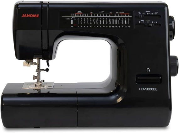 Janome HD5000 Black Edition Heavy Duty Sewing Machine with Bonus Quilt Kit Large