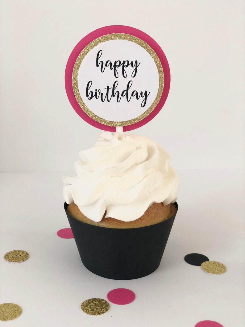 birthday cake toppers Fabulous 50 cupcake toppers for 50th birthday party