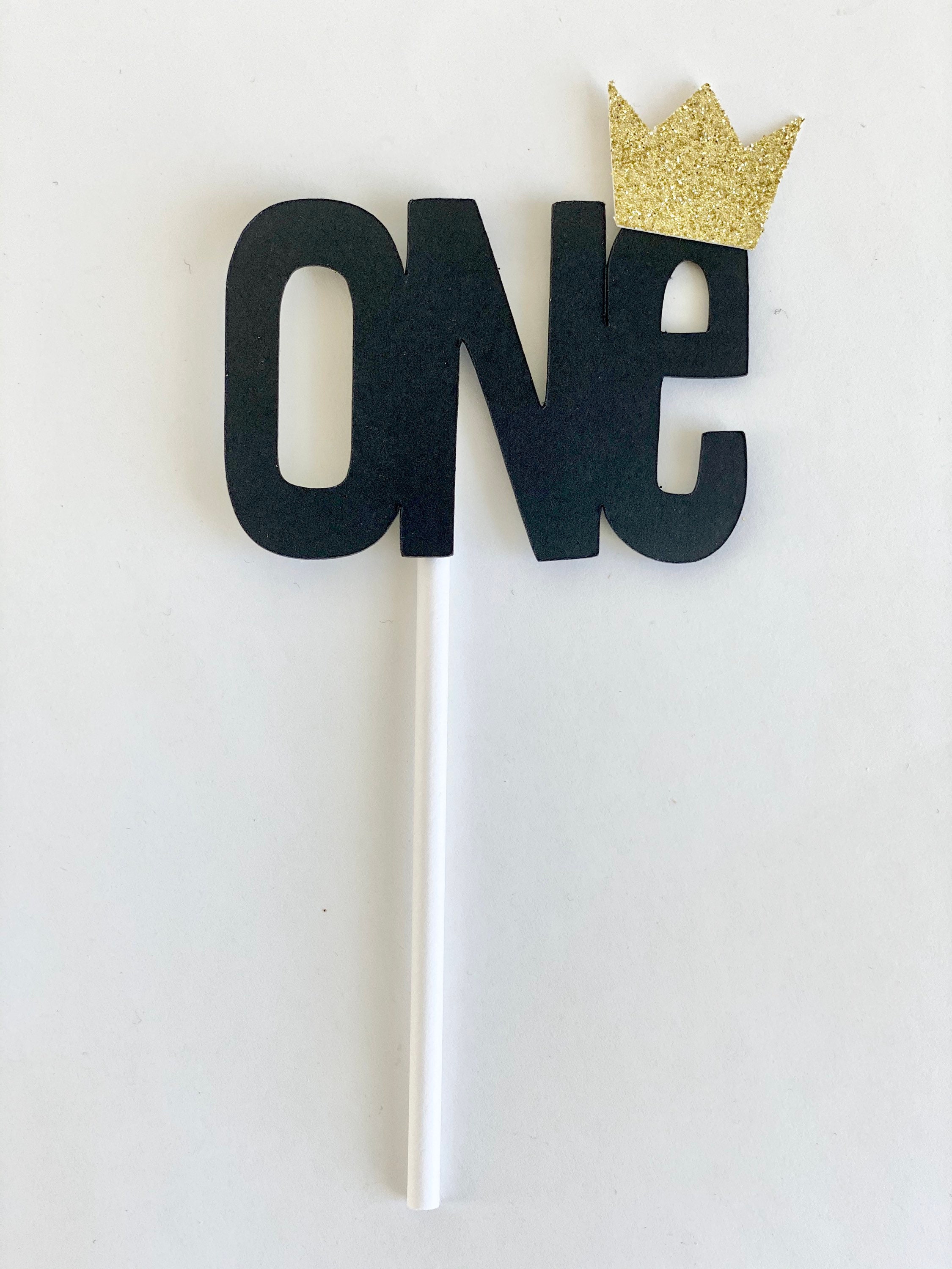 One Cupcake Toppers With Gold Crown for First Birthday, Wild One ...