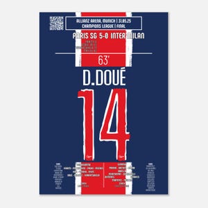 Poster de Désiré Doué : Le Coup de Grâce – Finale Ligue des Champions – PSG vs Inter Milan – 31 mai 2025