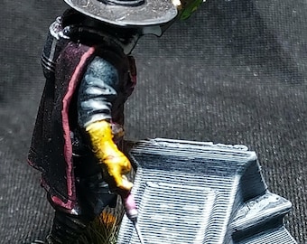 Maqueta de juego de guerra en miniatura pintada a mano. Plague Doc