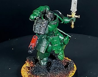 Painted model for tabletop wargames: Green Dragon Samurai