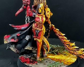 Painted model for tabletop wargames: Blood Rose Sister Superior
