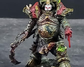 Maqueta de juego de guerra en miniatura pintada. Campeón de la Plaga.