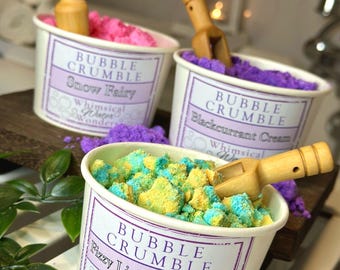 Vegan Bubble Crumble: 2026 Scents NOW ONLINE  Plastic-Free Solid Bubble Bath with Scoop
