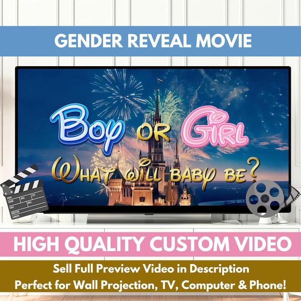 Magical Storybook Gender Reveal Movie, Personalized Video
