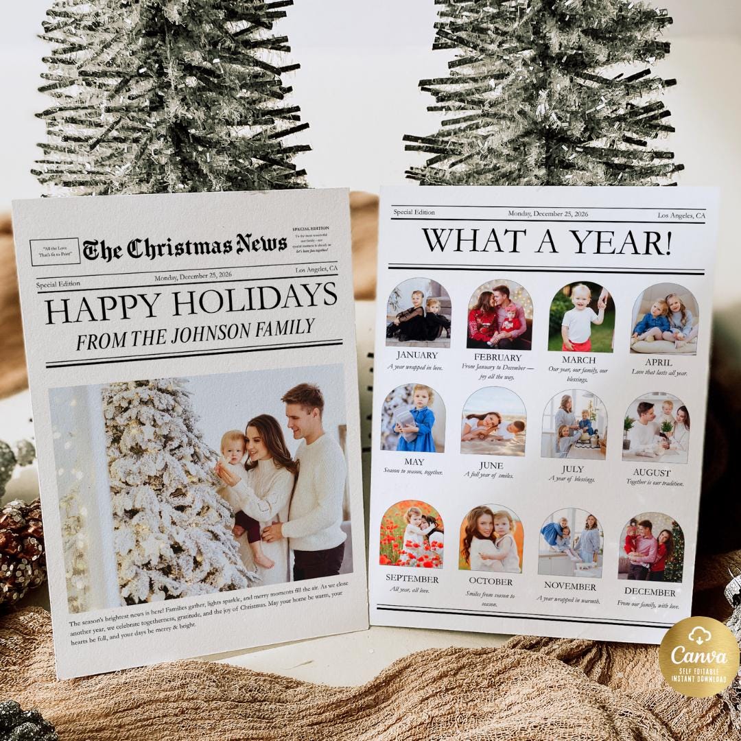Year in Review Holiday Card Template, What A Year Card Photo Collage