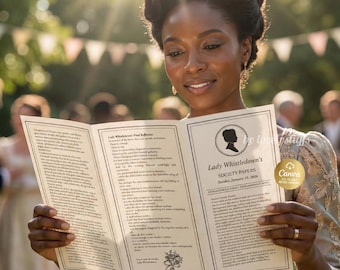 Modello modificabile di Lady Whistledown per Canva.