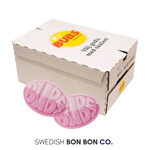 Bubs Strawberry Pomegranate Ovals, Swedish Bubs Natural Vegan Candy, Fruity and Chewy Treats, Gluten-Free Sweets, Halal, Soft Foam Candy,