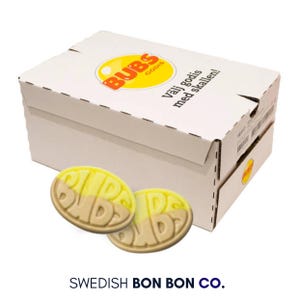 Swedish Bubs Banana Ovals - Premium Vegan & Gluten-Free Candy, Halal Certified, Natural Fruit Flavored Swedish foam Candy, Soft and Chewy