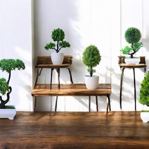 Mini Decorative Bonsai Tree | Potted Faux Plant for Zen Home & Office Decor