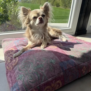 Orthopedic dog cushion dog bed handmade 60x50x6cm vintage pattern