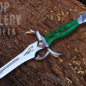 Handmade Wheel of Time Heron Sword: Carbon Steel Replica with Scabbard