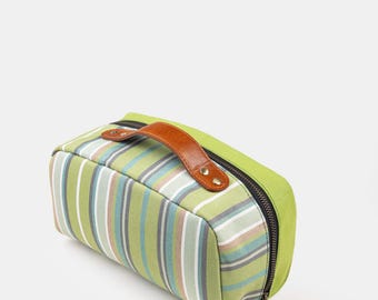 Personalized Leather And  Performance Fabric Toiletry Bag  Travel Dopp Kit  Gift for Him & Her  Valentine’s Day Gift